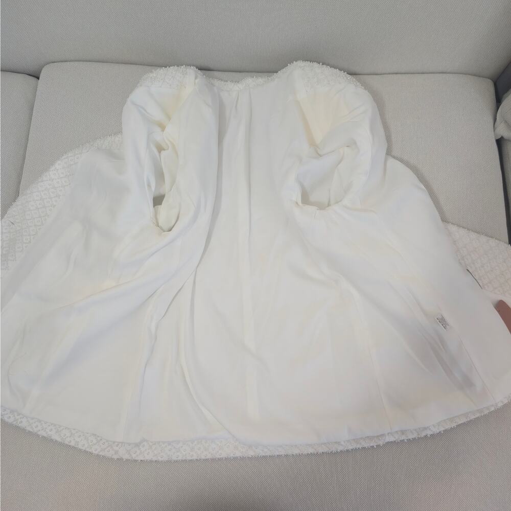Morphine Fashion Pearl Crystal White Bridal Blazer Jacket XL NWT - Picture 3 of 11